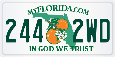 FL license plate 2442WD