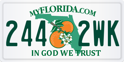 FL license plate 2442WK