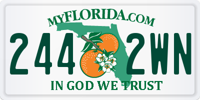 FL license plate 2442WN