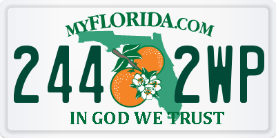 FL license plate 2442WP