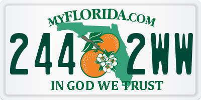 FL license plate 2442WW