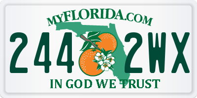 FL license plate 2442WX