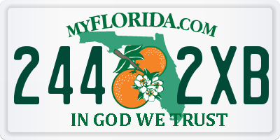 FL license plate 2442XB