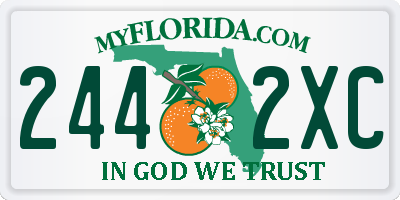 FL license plate 2442XC