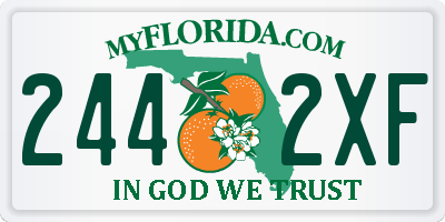 FL license plate 2442XF