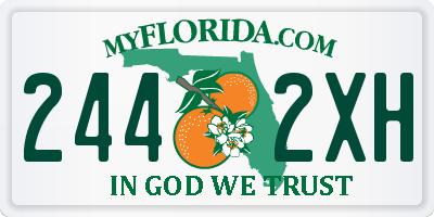 FL license plate 2442XH