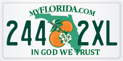 FL license plate 2442XL