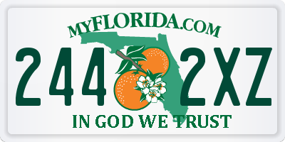FL license plate 2442XZ
