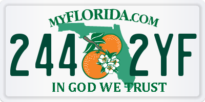FL license plate 2442YF