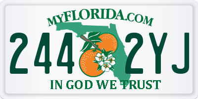 FL license plate 2442YJ