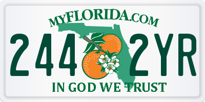 FL license plate 2442YR