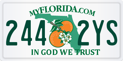 FL license plate 2442YS