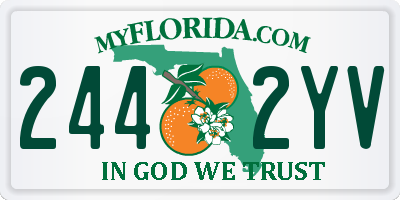 FL license plate 2442YV
