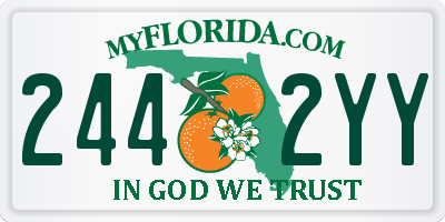 FL license plate 2442YY