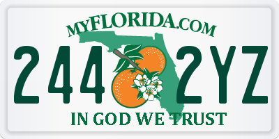 FL license plate 2442YZ