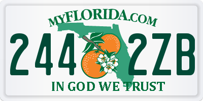 FL license plate 2442ZB