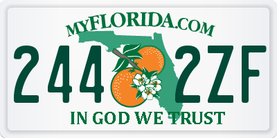 FL license plate 2442ZF