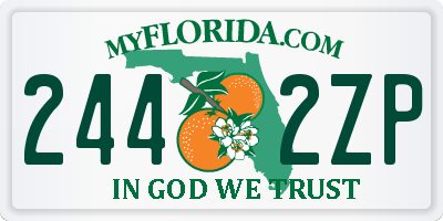 FL license plate 2442ZP