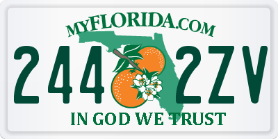 FL license plate 2442ZV