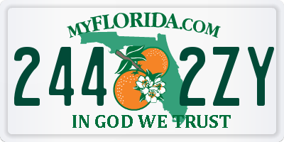 FL license plate 2442ZY
