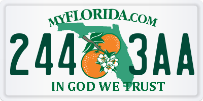 FL license plate 2443AA