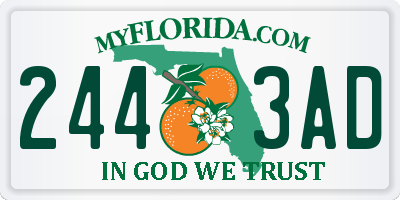 FL license plate 2443AD