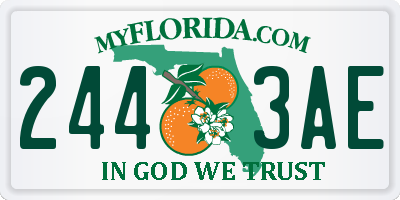 FL license plate 2443AE
