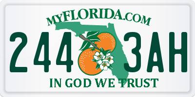FL license plate 2443AH