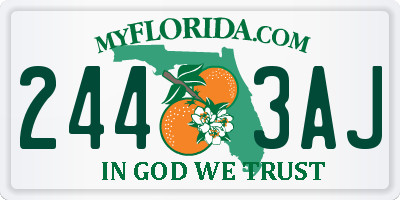 FL license plate 2443AJ