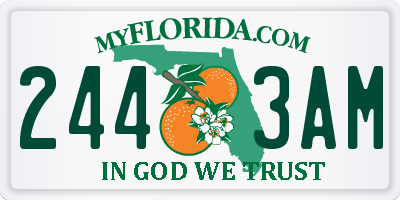 FL license plate 2443AM