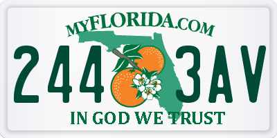 FL license plate 2443AV