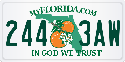 FL license plate 2443AW