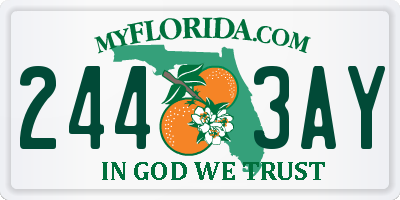 FL license plate 2443AY