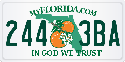 FL license plate 2443BA