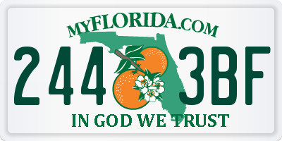 FL license plate 2443BF