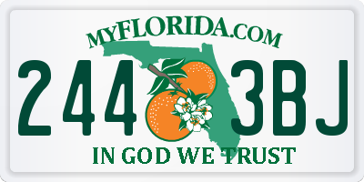 FL license plate 2443BJ