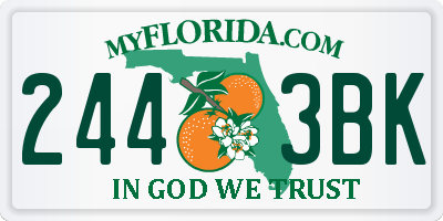 FL license plate 2443BK