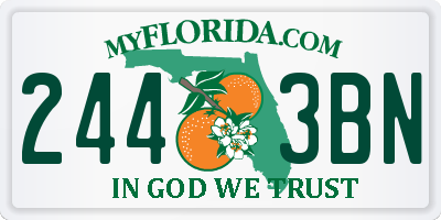FL license plate 2443BN