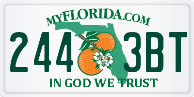 FL license plate 2443BT