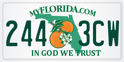 FL license plate 2443CW