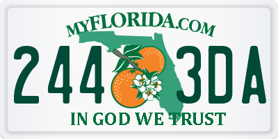FL license plate 2443DA