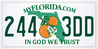FL license plate 2443DD
