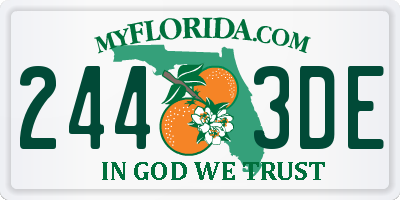 FL license plate 2443DE