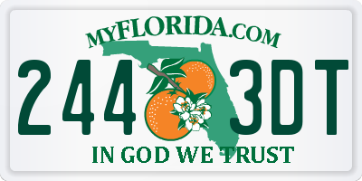 FL license plate 2443DT