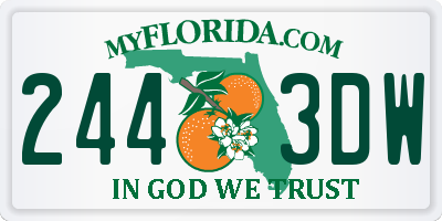 FL license plate 2443DW