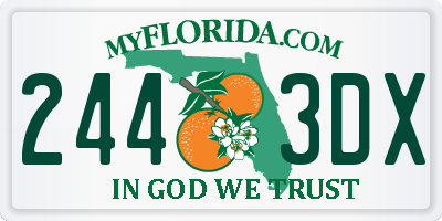 FL license plate 2443DX