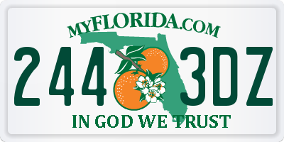 FL license plate 2443DZ
