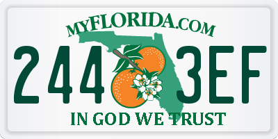FL license plate 2443EF