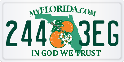 FL license plate 2443EG