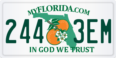 FL license plate 2443EM